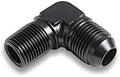 1/2IN NPT TO 12AN BLACK 90 DEGREE ADAPTER
