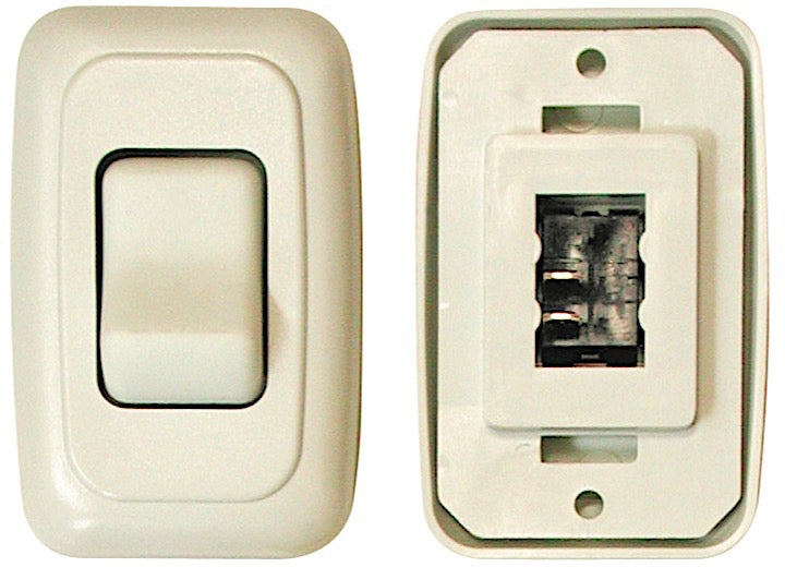 SINGLE CONTOUR ON/OFF SWITCH WITH BASE AND PLATE WHITE