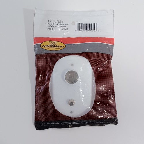 INDOOR TV OUTLET WITH 12VDC RECEPTACLE WHITE