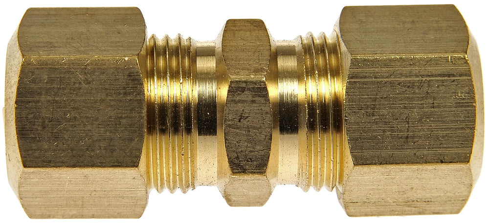 Fitting: Brass Compression Union; fits 3/8" tubing