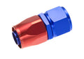 04 180 DEGREE FEMALE ALUMINUM HOSE END RED/BLUE