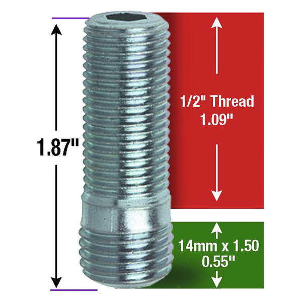 Gorilla WHEEL STUD 1/2 - 14-1.50 1.87in LEN BAG