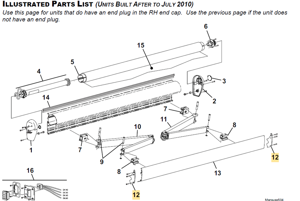 KIT LEADRAIL ENDCAP BLK MRQ