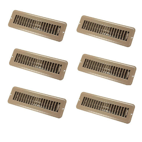2IN X 10IN FLOOR REGISTER DAMPERED METAL BROWN