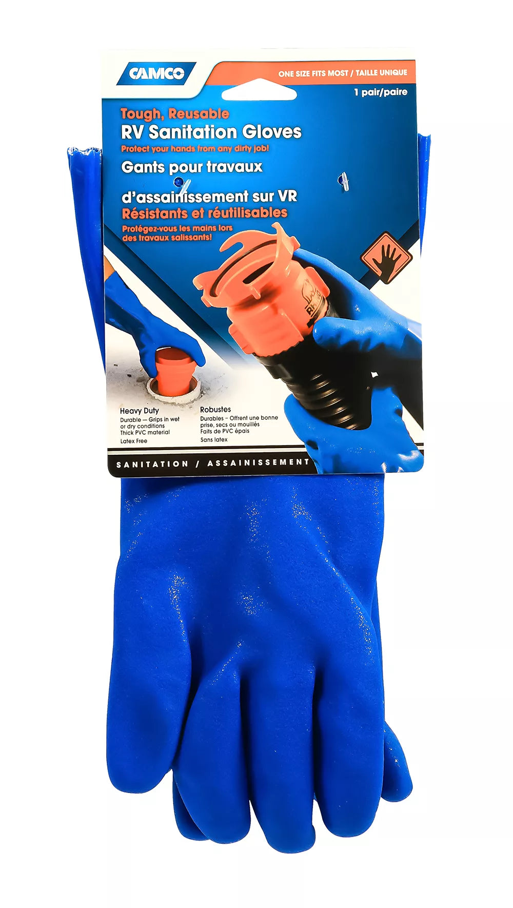 RV SANITATION GLOVES 1 PAIR ONE SIZE FITS MOST BILINGUAL
