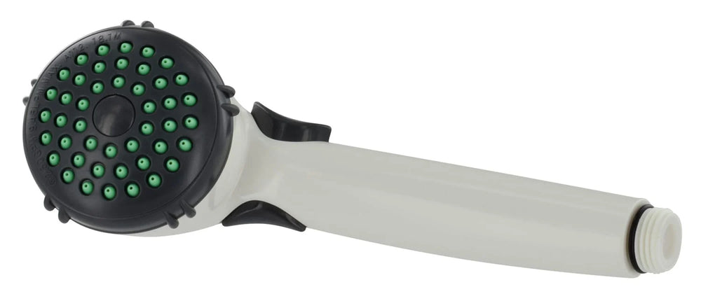SHOWER HEAD HANDHELD TRICKLE SHUTOFF WHITE
