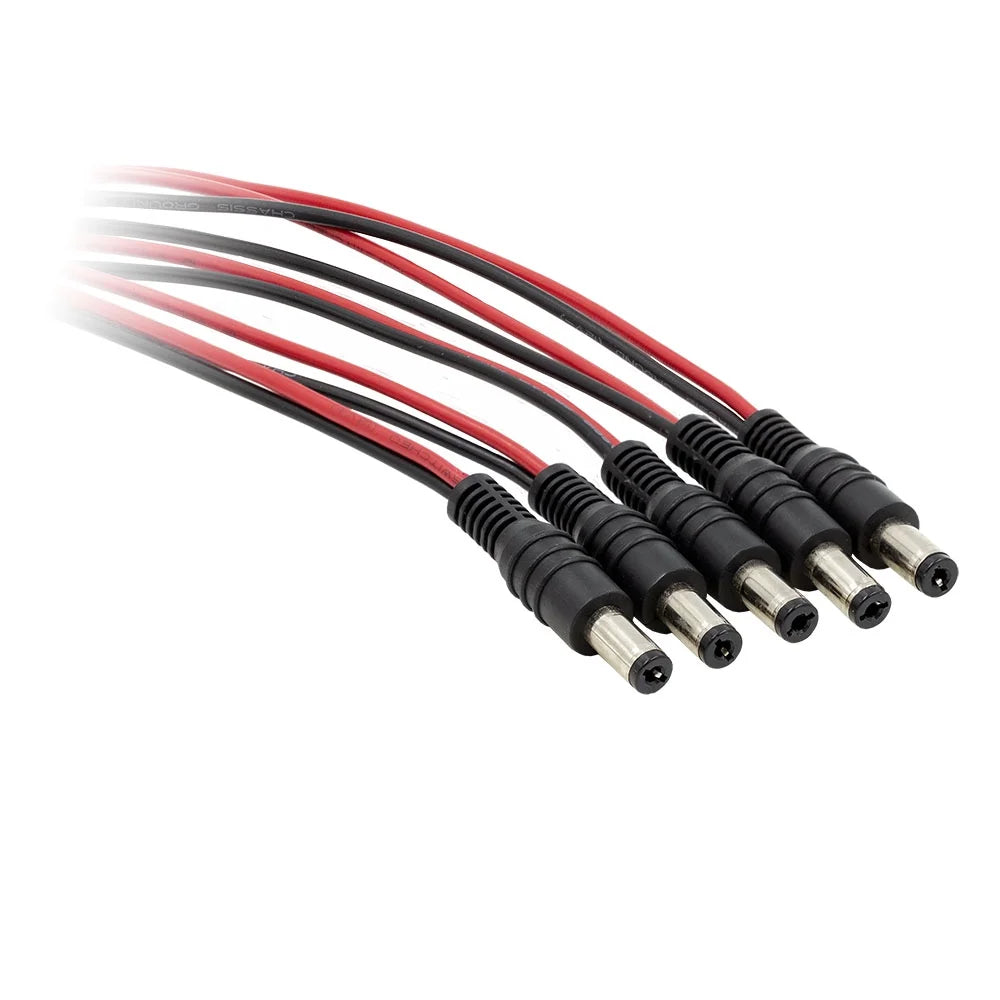 5-PACK OF DC POWER CABLES FOR COMMERCIAL CAMERAS