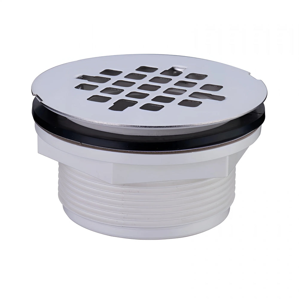 PLASTIC SHOWER STRAINER W/SHOWER GRID WHITE