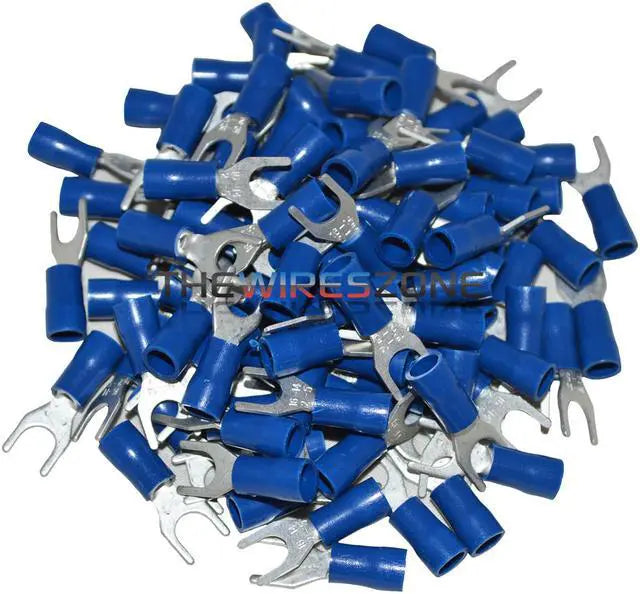 BLUE VINYL SPADE TERMINAL 16-14 GAUGE #10 PACKAGE OF 100