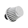 K&N 3/8in-1/2inid Flg X 2in od B X 1-3/4in h X 1.5in Tp Cr Multi Lingual White