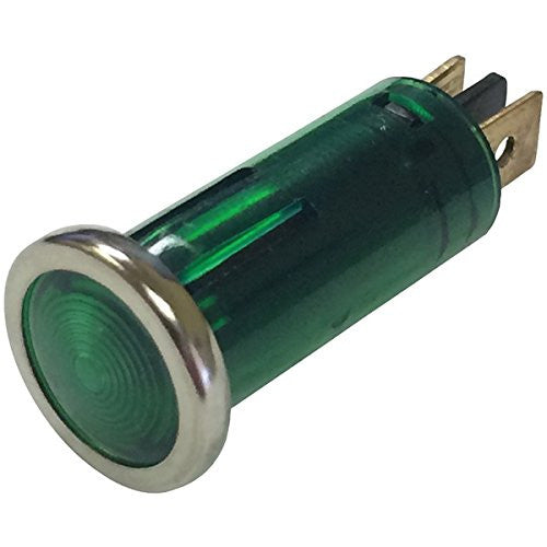 INDICATOR LIGHT1/2IN ROUNDw/ CHROME BEZELGREEN