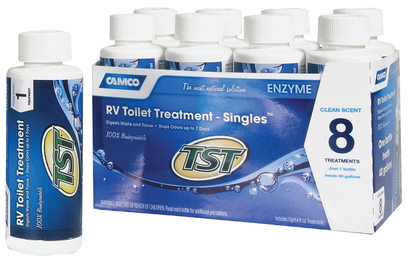 TST BLUE ENZYME TOILET TREATMENT SINGLES 84 OZ. BOTTLES