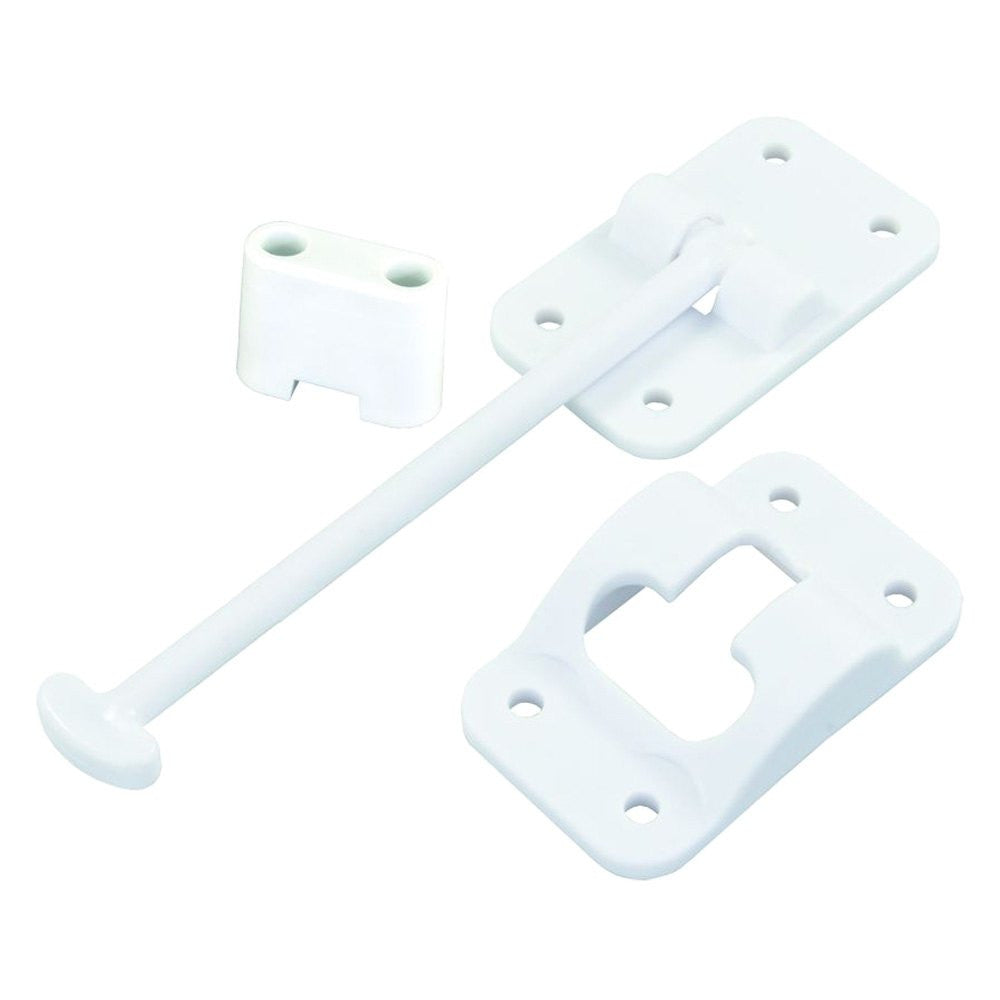 6IN TSTYLE DOOR HOLDER W/BUMPER POLAR WHITE