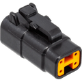 NAMZ Deutsch DTM 4-Position Plug w/4 Stamped Terminals & Wedgelock - Black (HD 74114-98BK)