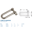 STAINLESS (316) LONG D SHACKLE 5/16