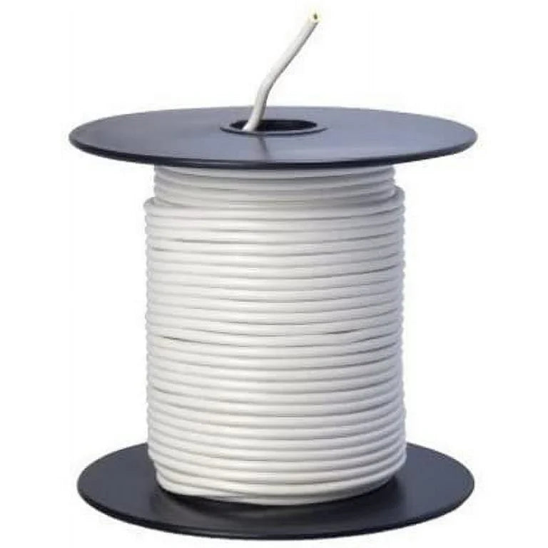 WHITE 18 GAUGE GPT PRIMARY WIRE 100FT SPOOL