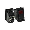 ONOFF ROCKER BLACK SWITCH WITH RED PILOT LIGHT 12V 3 BLADES
