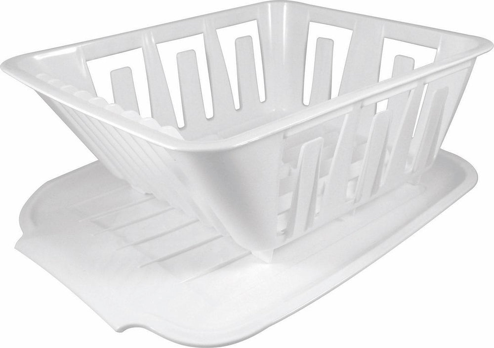 MINI DISH DRAINER SET WHITE BAGGED