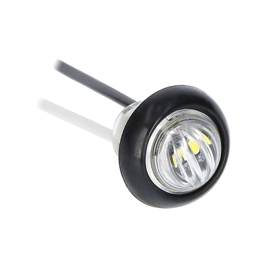 ROUND WHITE MARKER/CLEARANCE LIGHT - .75 INCH 3 LED