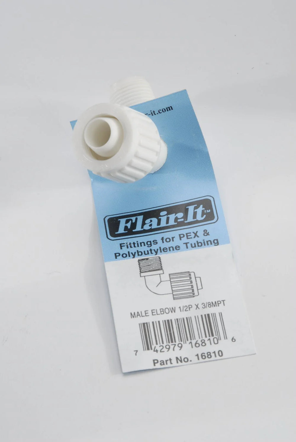 FLAIRIT MALE ELBOW 1/2P X 3/8 MPT BARCODED