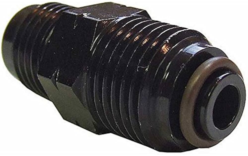 6AN TO 16MM X 1.5 ORING BLACK FUEL RAIL FITTING