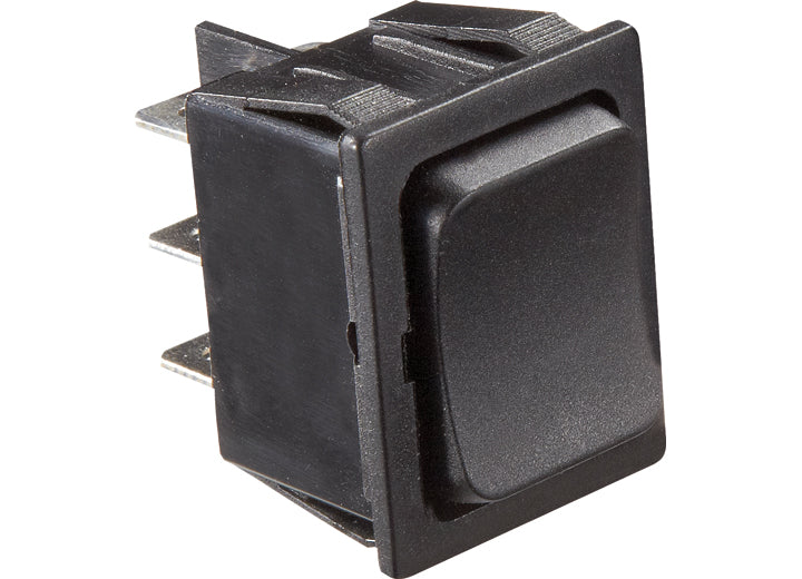 BLACK ROCKER SWITCH 5 A MOMENTARY ON/OFF MOMENTARY ON DPDT CUTOUT .872IN