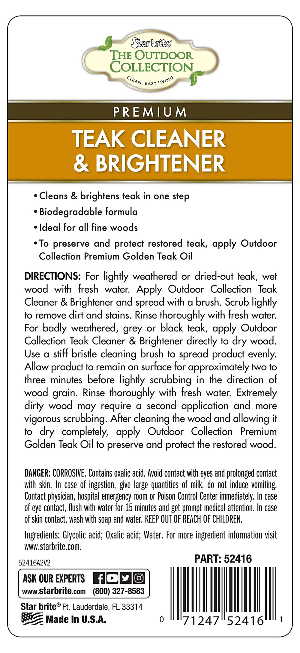 OUTDOOR COLLECTION TEAK CLEANER/BRI