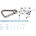 STAINLESS ASYMMETRICAL SNAP 4" W/EY