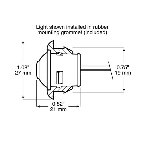 LIGHT ASM 1-LED PC RATED MV 2 BLTS