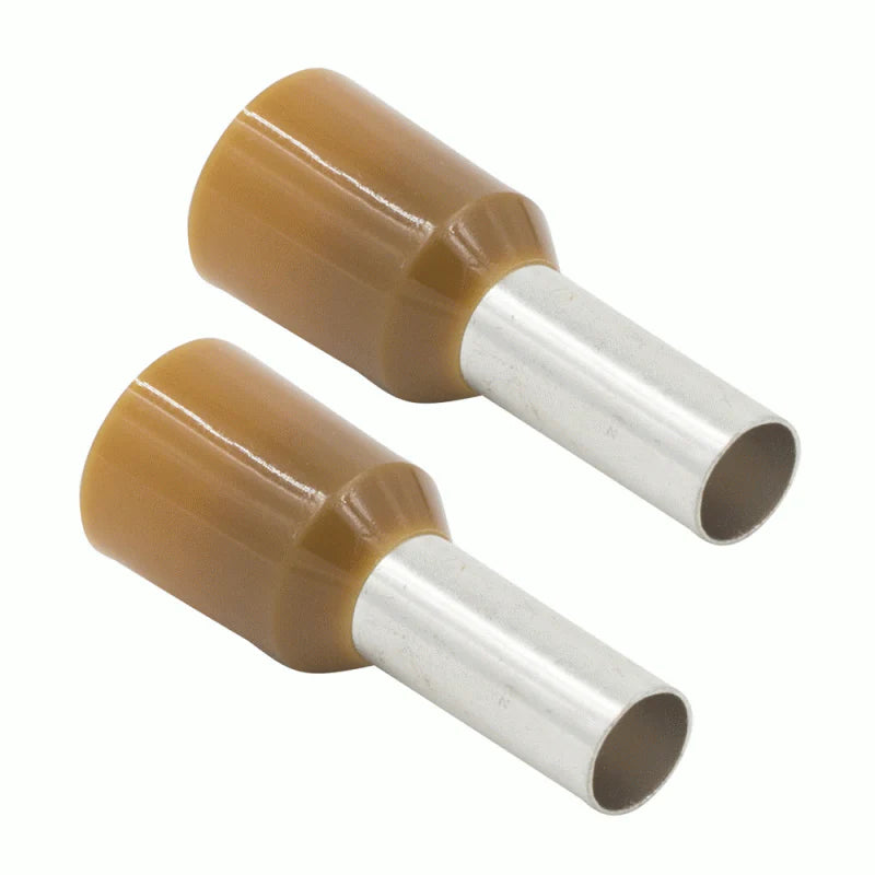 BROWN 8 GA FERRULES - PACKAGE OF 100