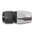 Russell Performance -6 AN Black/Silver Straight Full Flow Hose End