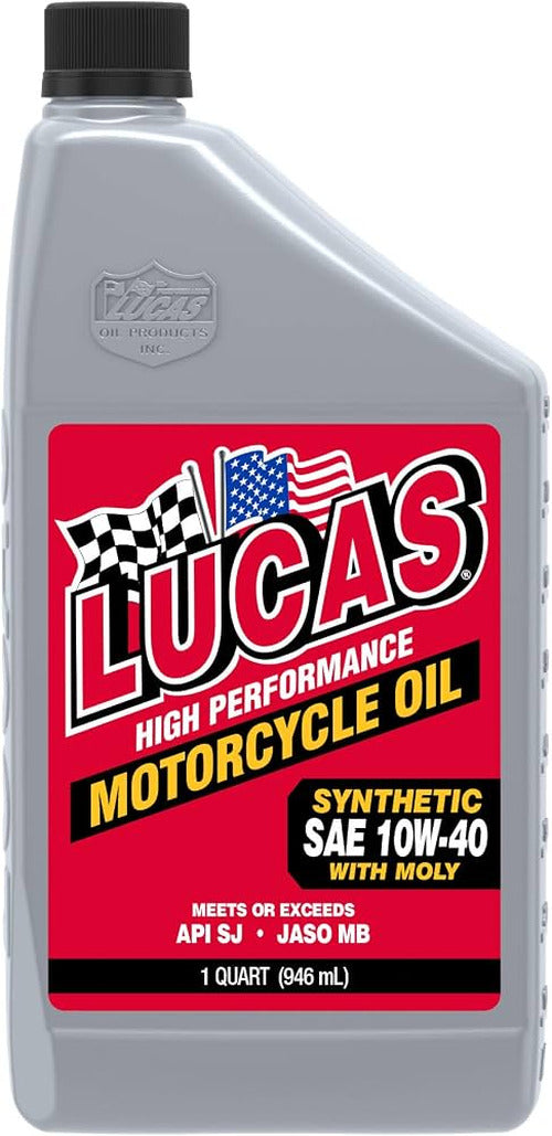 HIGH PERFORMANCE SYNTHETIC MOTORCYCLE OIL SAE 10W40 MOLY 1 QT CASE OF 6