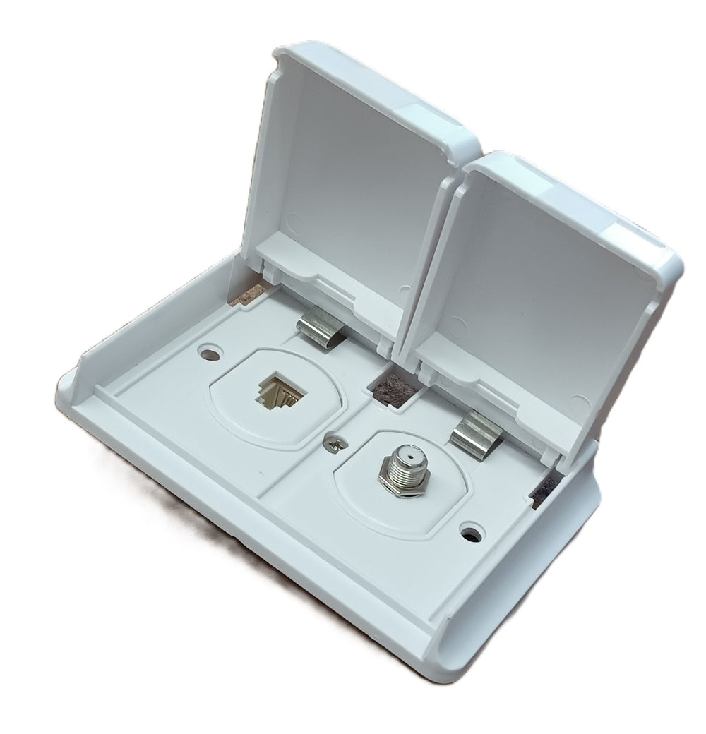 DUPLEX EXT. TV / PHONE RECEPTACLE (WHITE)
