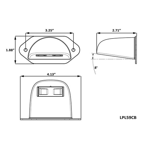 LICENSE LIGHT;1 LED;SURF EAR-MNT;HA