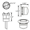 LED UNI-LITE;SEALED GROM;180 MB;RED