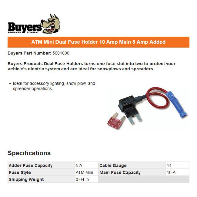 FUSE TAP,DUAL ATM TYPE,MINI,12VDC 1