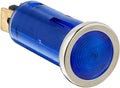 INDICATOR LIGHT1/2IN ROUNDw/ CHROME BEZELBLUE