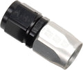 Russell Performance -4 AN Black/Silver Straight Full Flow Hose End