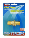 CHECK VALVE 1/2IN BRASS MPT X MPT LF CARDED