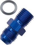 08 MALE AN/JIC FLARE TO M12X1.5 INVERTED ADAPTER BLUE