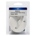 COAXIAL CABLE PLATE W/CAP SINGLE WHITE