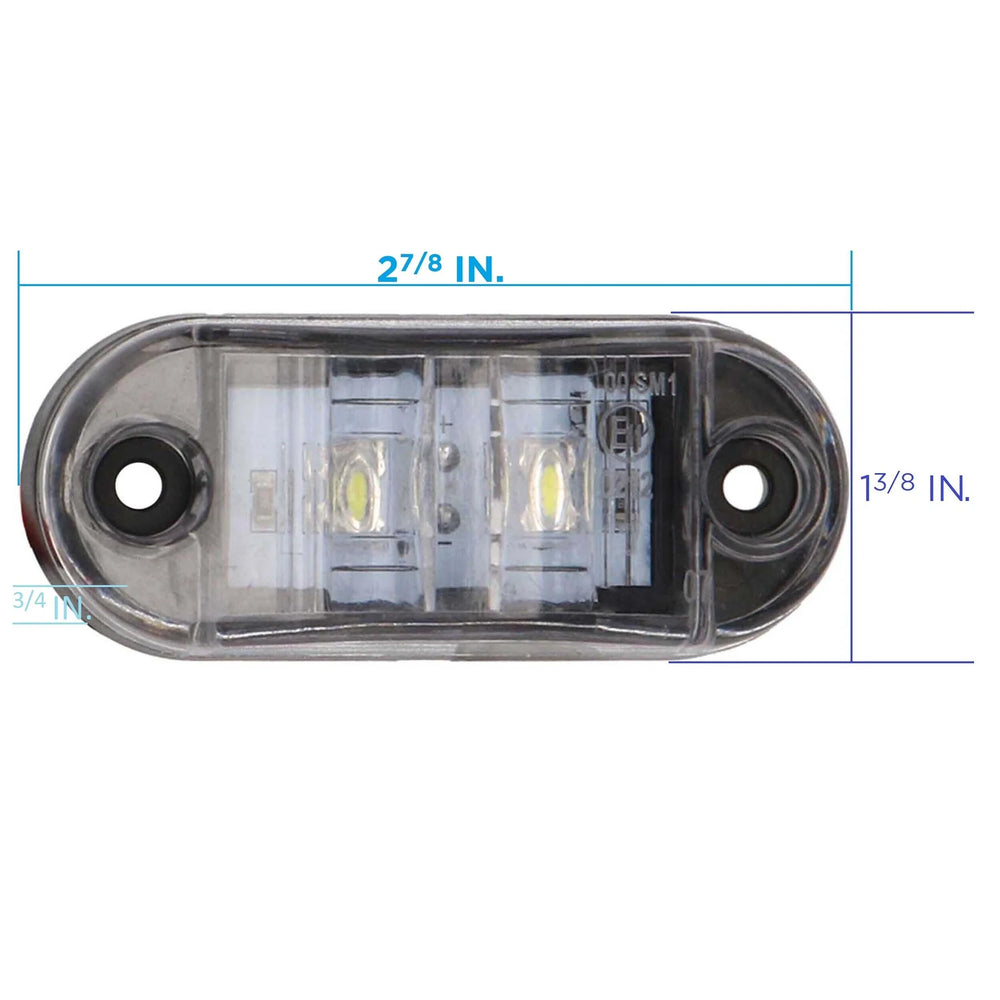 BLUE 2-LED ACCENT LIGHT - CLEAR PLASTIC BEZEL