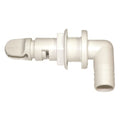 3/4IN BARBED 90 DEGREE AERATOR HEAD WITH SHUTOFF VALVE WHITE