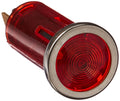 INDICATOR LIGHT1/2IN ROUNDw/ CHROME BEZELRED