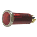 INDICATOR LIGHT1/2IN ROUNDw/ CHROME BEZELRED