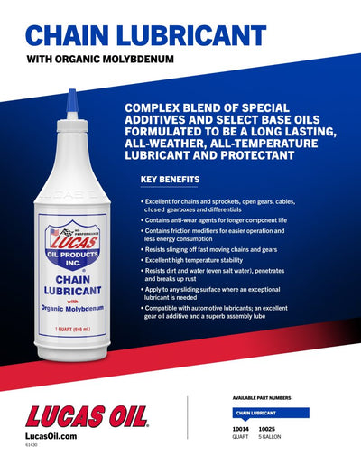 CHAIN LUBRICANT 1 QUART CASE OF 12