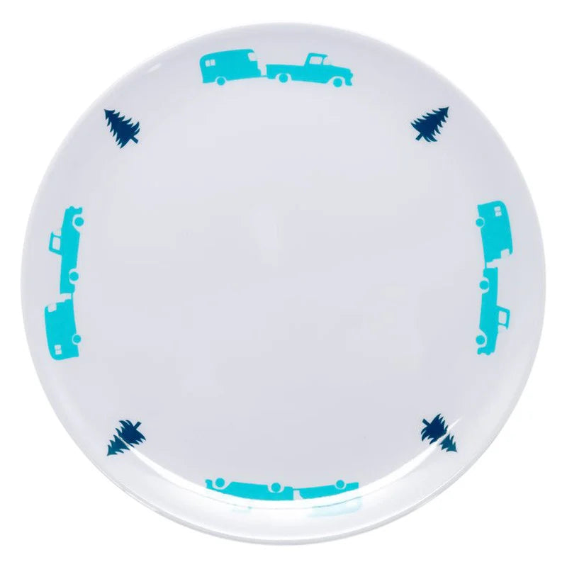 LIFE IS BETTER AT THE CAMPSITE SALAD PLATE TRAILER/TREE PATTERN