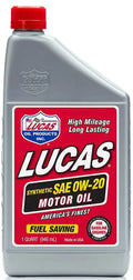 SYNTHETIC SAE 0W20 MOTOR OIL 1 QUART CASE OF 6