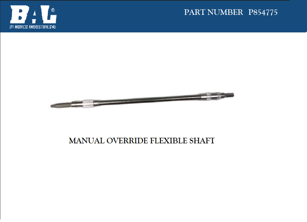 MANUAL OVERRIDE SHAFT 3/16IN DRIVE