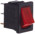 MINI ILLUMINATED ON/OFF SPST BLACK/RED 1/CARD
